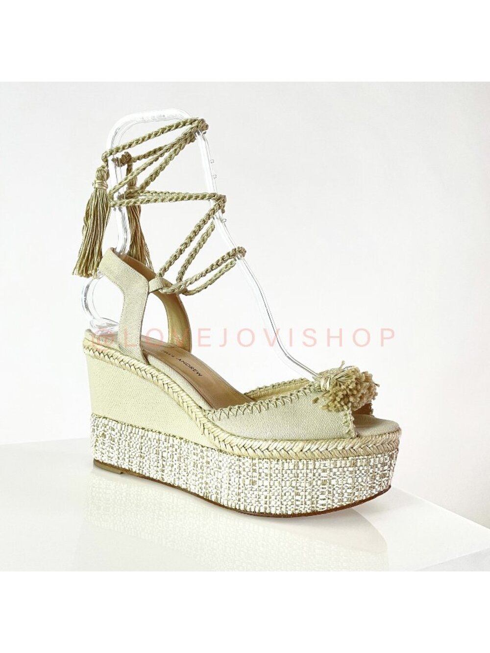 Feminine | Paul Andrew Sandals | Fringe Wedge Platform Canvas Rope | Coastal 9.5